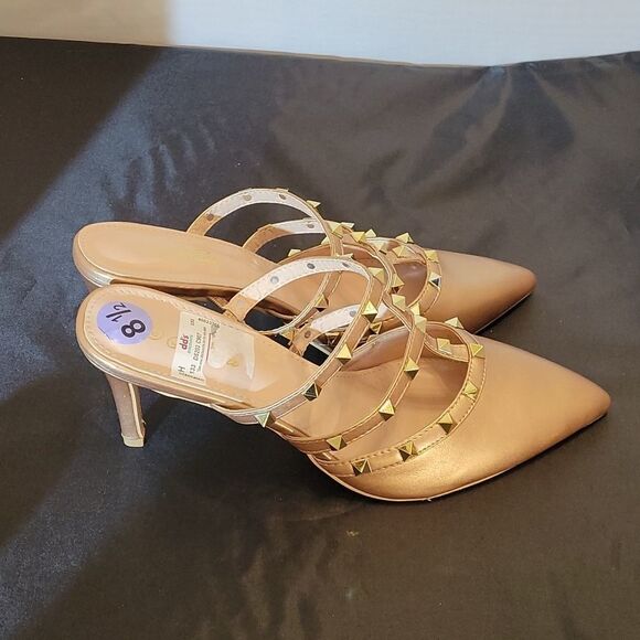 BRAND NEW ACATA DROOLOVER RIVET CASUAL BUCKLE STRAP FASHION POINTED TOE LOW HEEL - Picture 5 of 14